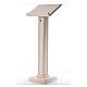 Lectern in walnut wood with squared pedestal, ivory colour s2