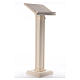 Lectern in walnut wood with squared pedestal, ivory colour s4