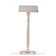 Lectern in walnut wood with round pedestal, ivory colour s1