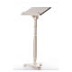 Lectern in walnut wood with round pedestal, ivory colour s2