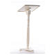 Lectern in walnut wood with round pedestal, ivory colour s3