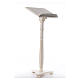 Lectern in walnut wood with round pedestal, ivory colour s4