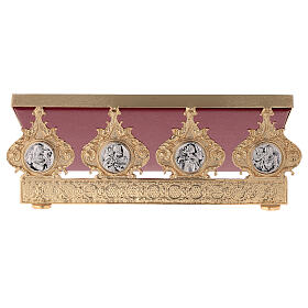 Brass book stand with 4 Evangelists 30x40 cm