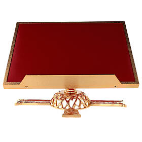 Leggii da tavolo: Leggio da mensa girevole ottone e finta pelle