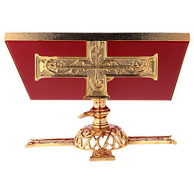 Leggii da tavolo: Leggio da mensa girevole ottone e finta pelle