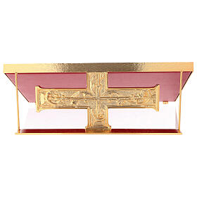 Leggii da tavolo: Leggio da mensa ottone fuso croce decorazioni barocche