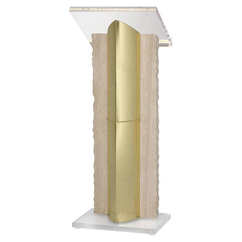 Lutrin colonne laiton plexiglas marbre Molina 1