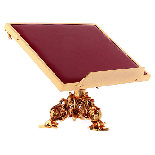 Rotating book stand, casted brass, 24K gold bath 3