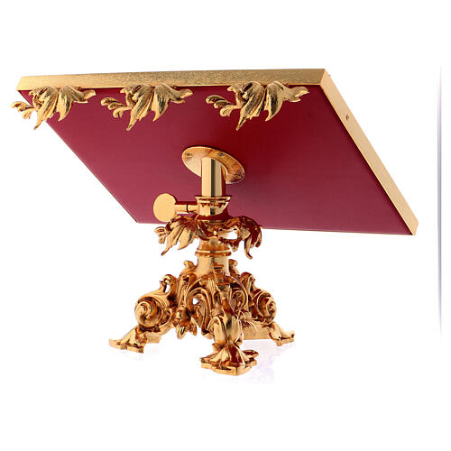 Rotating book stand, casted brass, 24K gold bath 4