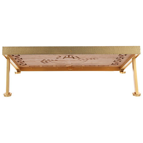 Estante de mesa dourado madeira e latão IHS 5