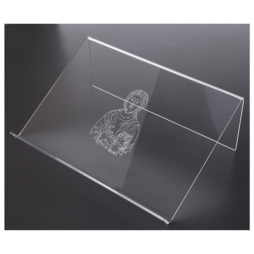 Plexiglas book stand with Christ image 10x14 in 2