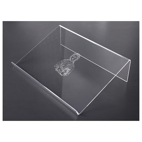 Tischpult aus Plexiglas, mit Gravur Christusdarstellung, 45x30 cm 3