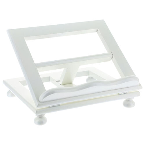 Book stand, adjustable, white wood, 35x30 cm 3