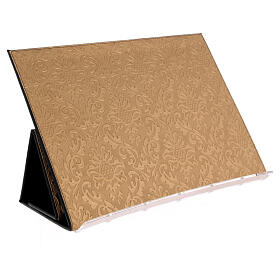 Folding lectern, 16x12 in, golden imitation leather