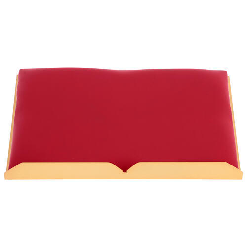 Table lectern in gilded brass with fabric cushion and angels 3