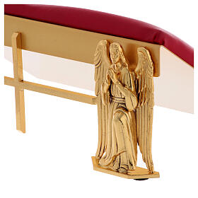 Golden brass book stand, cushion and angels