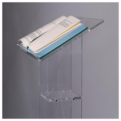 Atril de columna de plexiglás transparente de 115 cm desmontable 3