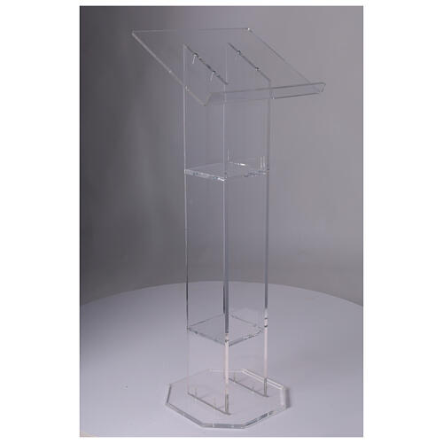 Atril de columna de plexiglás transparente de 115 cm desmontable 5