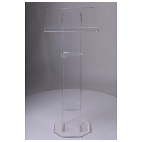 Atril de columna de plexiglás transparente de 115 cm desmontable 7