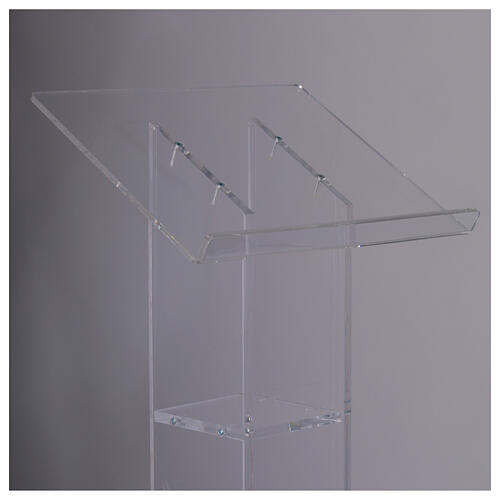 Atril de columna de plexiglás transparente de 115 cm desmontable 8