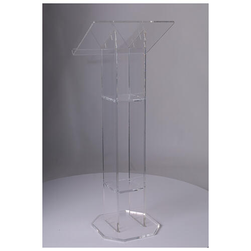 Atril de columna de plexiglás transparente de 115 cm desmontable 10