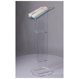 Leggio a colonna in plexiglass trasparente 115 cm smontabile