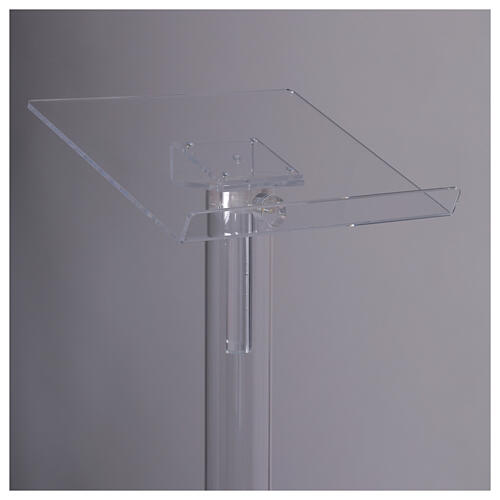 Atril de columna ajustable plexiglás transparente 115 cm desmontable 6