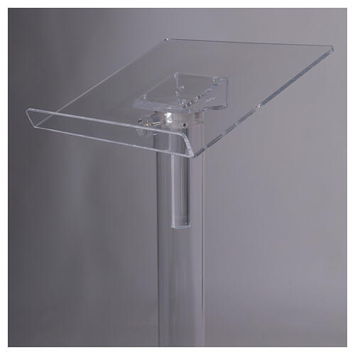 Atril de columna ajustable plexiglás transparente 115 cm desmontable 8