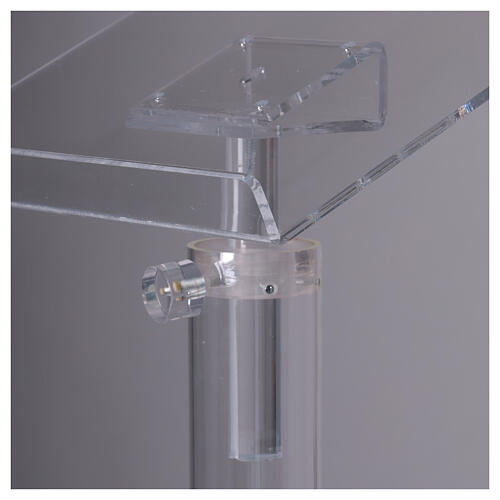 Atril de columna ajustable plexiglás transparente 115 cm desmontable 10