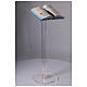 Atril de columna ajustable plexiglás transparente 115 cm desmontable s3