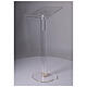 Atril de columna ajustable plexiglás transparente 115 cm desmontable s7