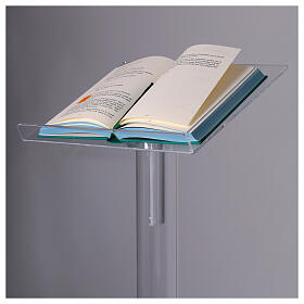 Column lectern adjustable in transparent plexiglass 115 cm disassembled