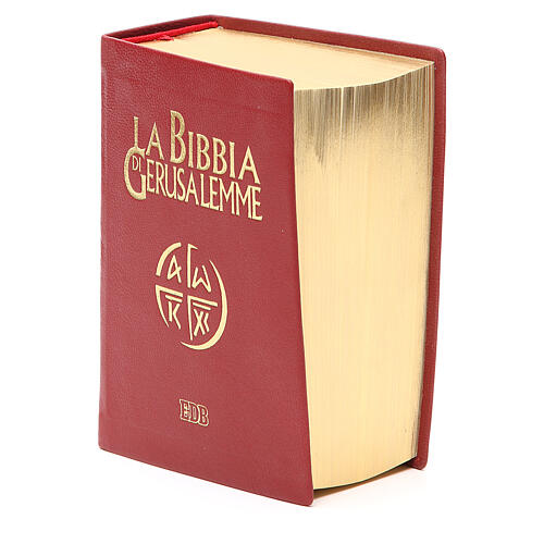 "Bibbia di Gerusalemme" (Biblia de Jerusalén) cuero ed. de bolsillo rojo 2