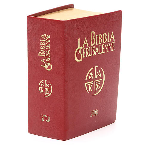 "Bibbia di Gerusalemme" (Biblia de Jerusalén) cuero ed. de bolsillo rojo 4