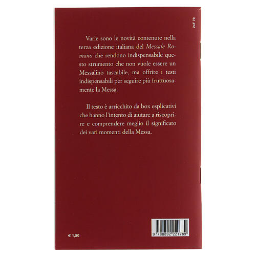 Il Nuovo Rito della Messa – III Ausgabe, Taschenformat (italienische Ausgabe) 2