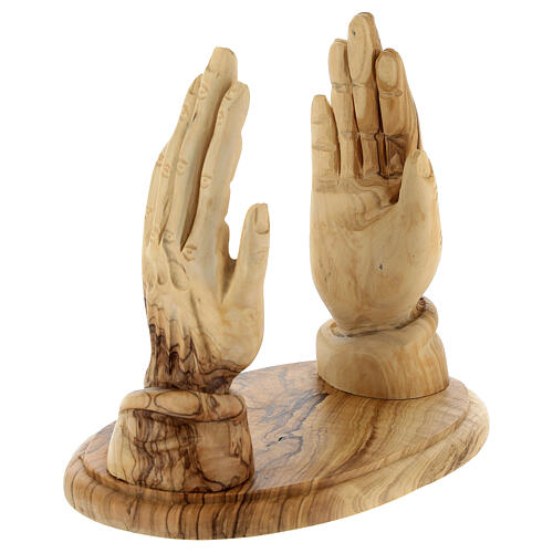 Bible holder olive wood handmade Bethlehem hands 21 cm 4