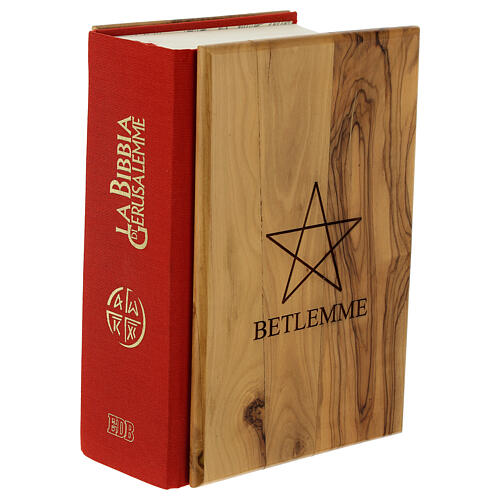 Porta Bibbia legno ulivo mani Betlemme fatto a mano 21 cm 5