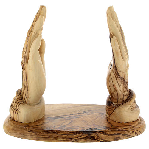 Olive Wood Bible Holder with Hands, Handmade Bethlehem 21 cm 6