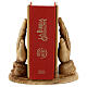 Olive Wood Bible Holder with Hands, Handmade Bethlehem 21 cm s1
