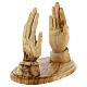 Olive Wood Bible Holder with Hands, Handmade Bethlehem 21 cm s4