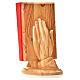 Gospel holder hands in olive wood with olive wood plates s5