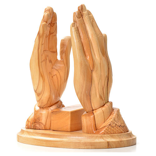 Porta Evangelio manos juntas madera de olivo 5