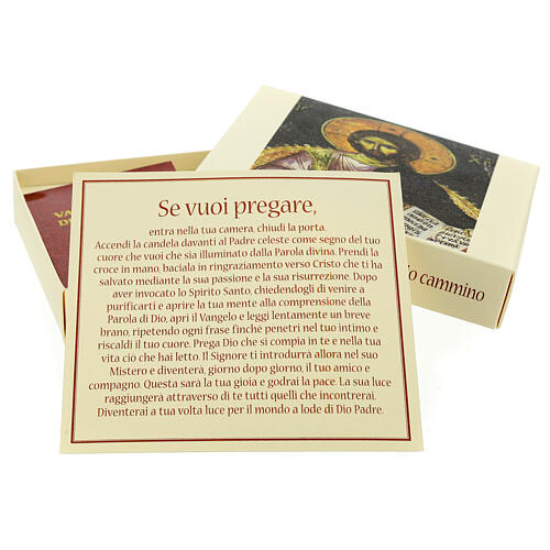 Set für das Gebet mit Kreuz, Kerzenhalter und Evangelienbuch ITALIENISCH 6