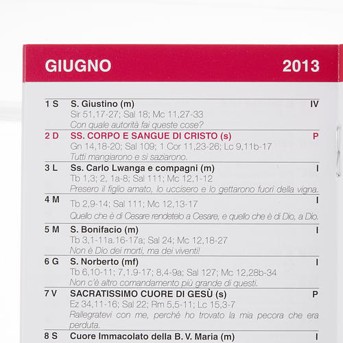Calendario liturgico 2013 2