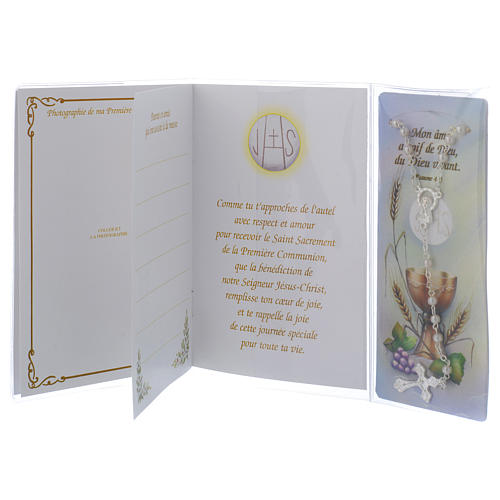 Book First Communion in FRENCH with white rosary 4