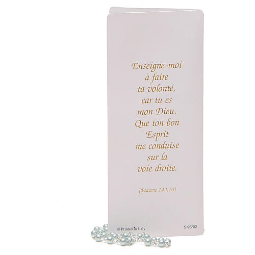 STOCKKonfirmationssouvenir-Büchlein AUF FRANZŐSISCH mit hellblauem Rosenkranz 5