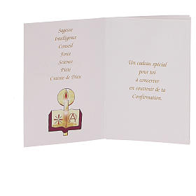 STOCK Libretto ricordo Cresima FRANCESE con rosario azzurro