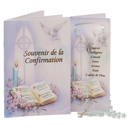STOCK Book Confirmation in FRENCH with light blue rosary 1