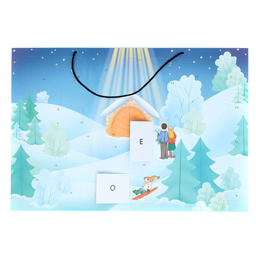 Advent calendar with landscape covered with snow 2