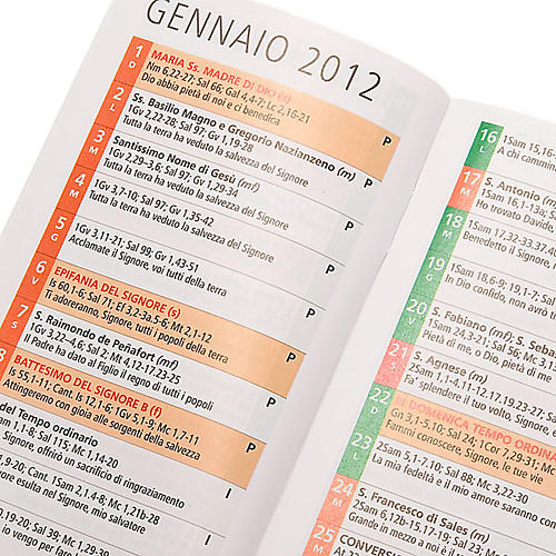 Calendario liturgico tascabile 2012 2